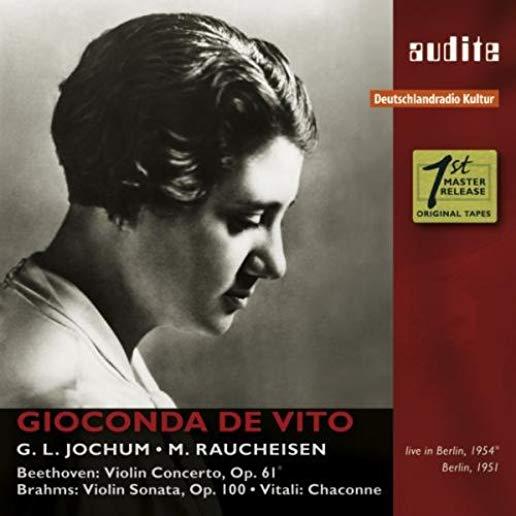 GIOCONDA DE VITO PLAYS BEETHOVEN BRAHMS & VITALI