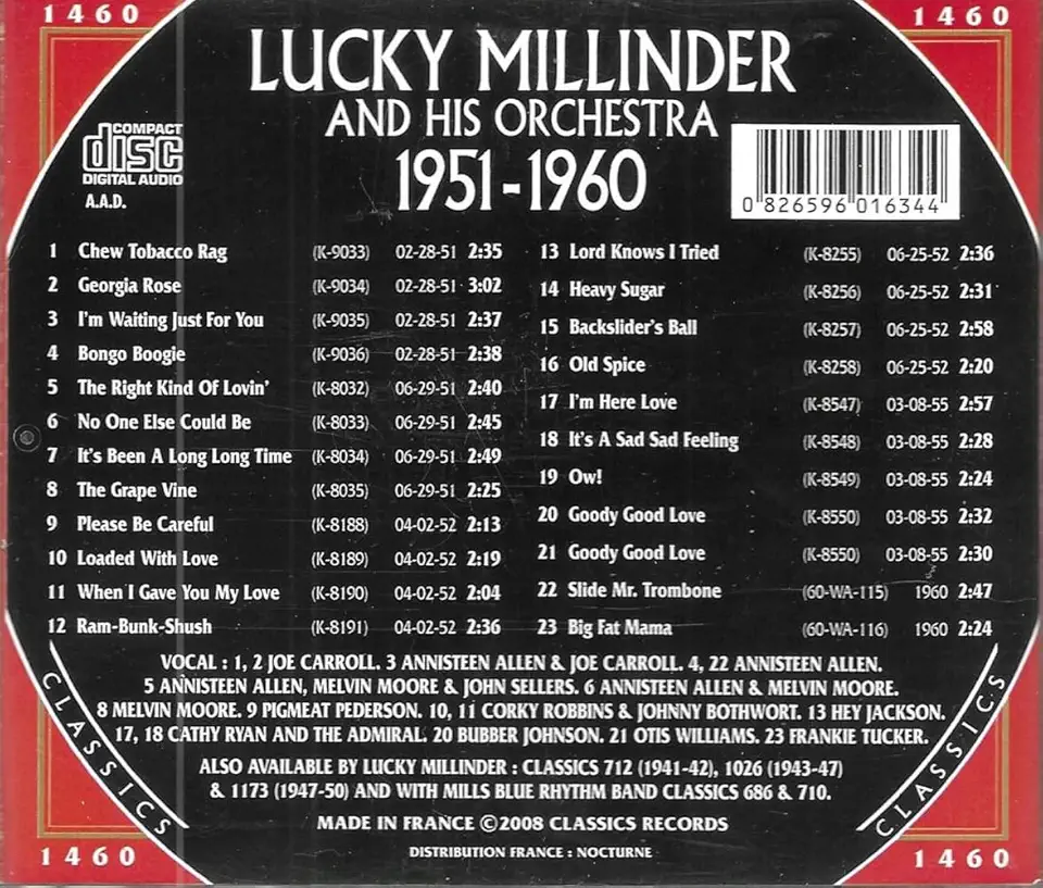 CHRONOLOGICAL LUCKY MILLINDER & HIS ORCH 1951-1960