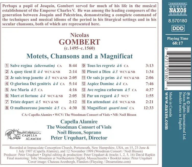 MOTETS CHANSONS & A MAGNIFICAT